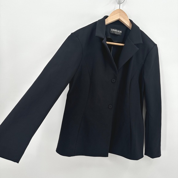 Chiara Boni La Petite Robe Black Stretch Blazer Jacket Made in Italy 48 / US S - Picture 3 of 8